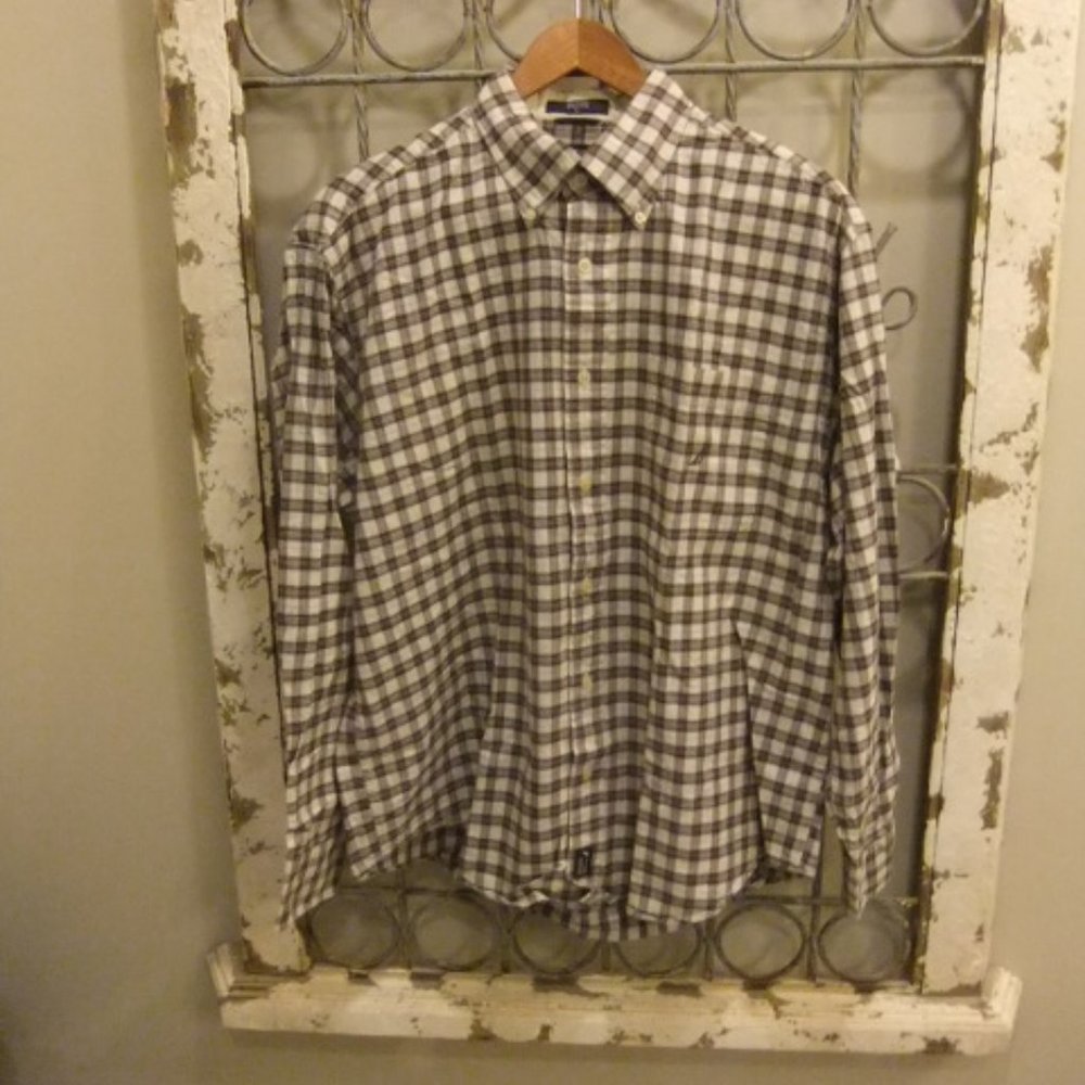NAUTICA L/S MENS BUTTON DOWN COLLAR SHIRT - LARGE
